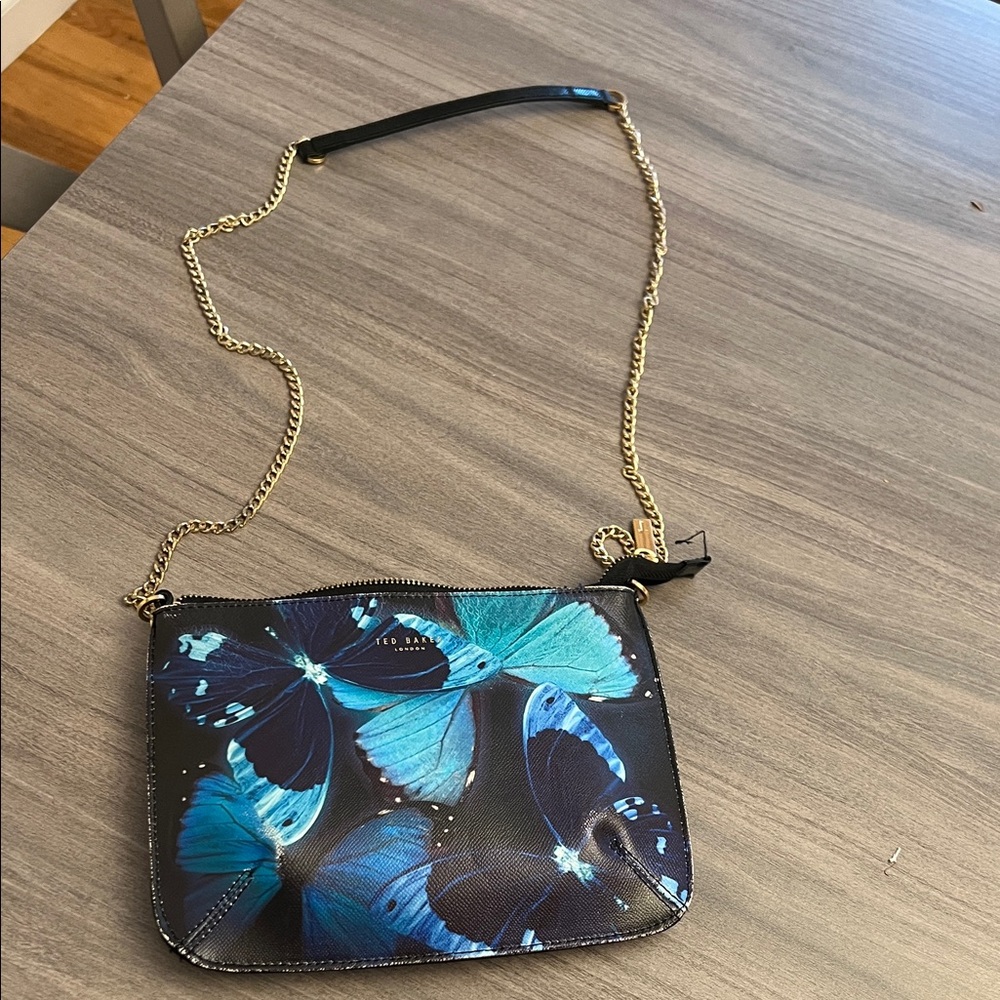 Ted Baker Black and Blue Butterfly Crossbody Bag